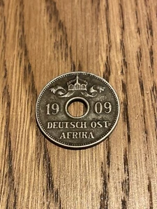 GERMAN EAST AFRICA 1909J 10 HELLAR WIHELM II COIN - Picture 1 of 2