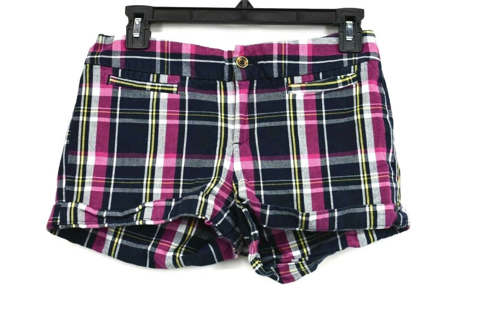 Pantalones Cortos Banana Republic Juniors Rosa A Cuadros Cremallera Botón Frontal Cortar Bolsillo Talla 2 Foto 1 de 4