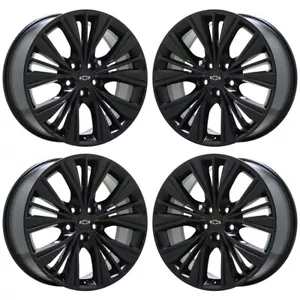 20" Chevrolet Impala Gloss Black wheels rims Factory OEM set 5615 EXCHANGE - Picture 1 of 8