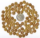 90 NOS Antique China Buttons: 2 tone brown, butterscotch colors
