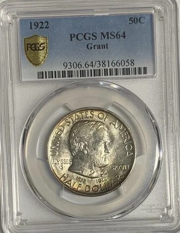 1922 Grant Commemorative Half $ - PCGS MS 64 Cover