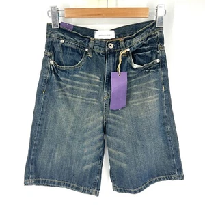 PAPER DENIM & CLOTH Jean Shorts Boys Size 16 Denim Blue Medium Wash Bleach NWT - Picture 1 of 7
