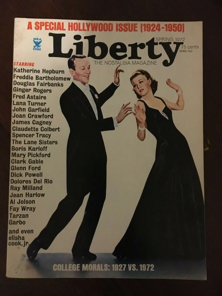 Liberty Magazine Spring 1972 Hollywood Katharine Hepburn Ginger Rogers Gable Foto 1 de 1