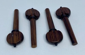 4 VIOLIN PEGS HEART STYLE, ROSEWOOD, FULL SIZE 4/4, PROF. QUALITY UK SELLER! - Picture 1 of 3