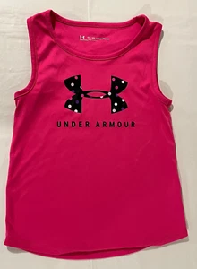Under Armour Pink Girls Size 6x Sleeveless Shirt Activewear VGUC - Picture 1 of 9