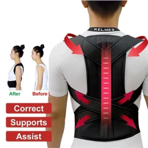 Adjustable posture corrector back shoulder waist support brace belt fr men Women - Picture 1 of 13
