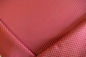 Red and gold Diamond brocade squared jacquard upholstery fabric by the yard - Picture 1 of 3