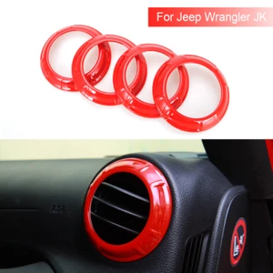 Anillo de ajuste de cubierta de ventilación de salida de aire acondicionado para Jeep Wrangler JK 2007-2010 rojo - Imagen 1 de 8