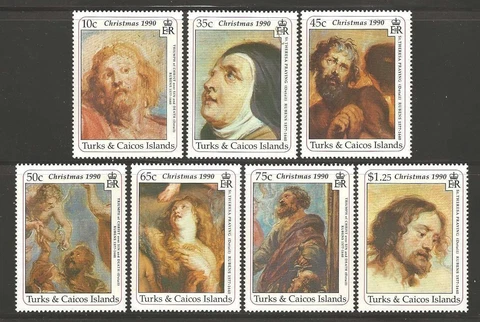 Turks & Caicos ILs #869-75 Cpl Mint/NH Set Rubens Paintings B1054 Cover