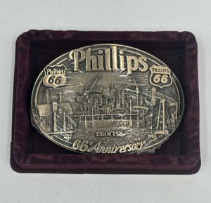 Phillips 66 Belt Buckle LE 66th Anniversary Sealed Limited Edition Solid Brass - Foto 1 di 5