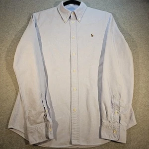 Polo Ralph Lauren Boys Large SZ 14 Oxford 100% Cotton Slim Fit Blue Flesh Pony - Picture 1 of 16