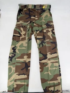 Vintage Military Issue Woodland Green Camo Hot Weather Combat Pants Small Short - Picture 1 of 6