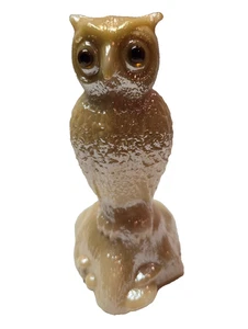 Vidrio de colección Westmoreland Owl iridiscente color marfil/crema 5,5" de alto - Imagen 1 de 7