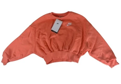 NIKE Sportswear Youth Kids XS Peach Embroidered Nike Swoosh Sweatshirt   - Image 1 of 4