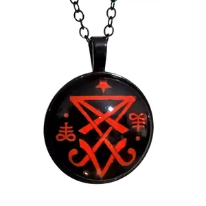 Sigil of Lucifer Pendant Leviathan Necklace Church of Satan Occult Jewellery - Picture 1 of 8