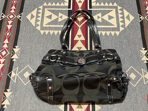 Borsa a tracolla Coach Carly Signature C jacquard n. J0873 13300 nera T35