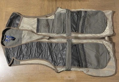 Beretta Shooting Vest Mens L Mesh Leather Brown Clays Shell Pocket Fish Large - Image 1 of 3