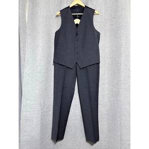Kenneth Cole Vest Suit Pants Medium Gray Slim Fit Awareness Wool Career Office - Picture 1 of 9