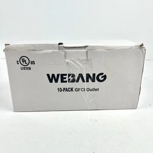 Paquete de 9 salidas de seguridad WEBANG GFCI 15A 20A blancas resistentes a la manipulación interior exterior - Imagen 1 de 7