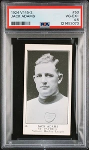 1924-25 William Paterson V145-2 Jack Adams Base #53 PSA 4.5 RARE - Bild 1 von 2