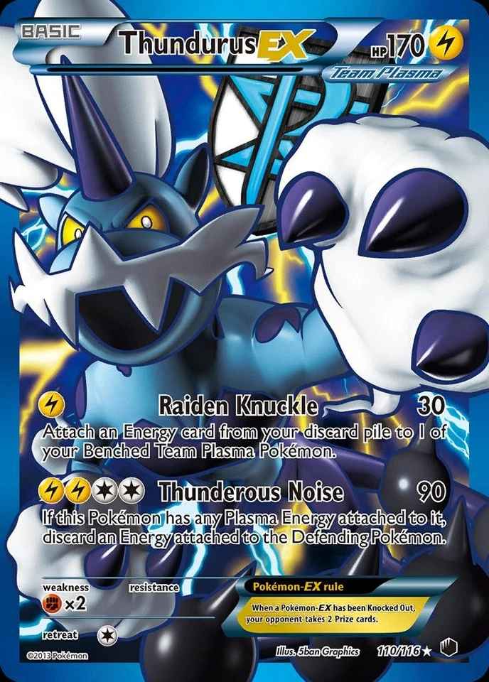 Pokemon Thundurus-EX (110/140) Plasma Freeze LP HOLO - Image 1 of 1