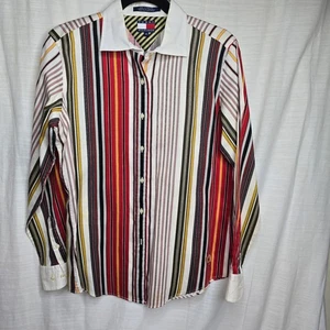 VTG 90s Polo Ralph Lauren Striped Button Down 100% Cotton Shirt Womens Sz 10 - Picture 1 of 4