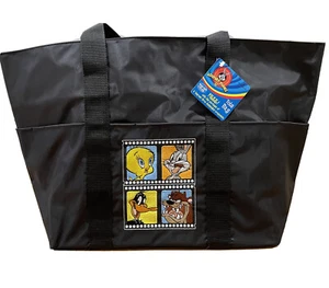 WB Looney Tunes Borsa nera con insetti coniglietto, Daffy Duck, Tweety e Tasmania - Foto 1 di 9