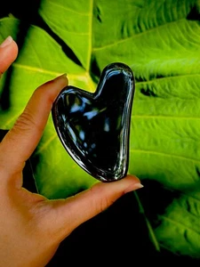 Hematite Crystal Gua Sha, Facial Massage, Anti Wrinkle, Tension Release Tool - Picture 1 of 5