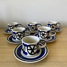 Vtg Otagiri Japan Speckle Floral Stoneware Tea Cups Coffee Mugs Saucers Set Of 6