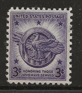 US Scott #940, Single 1946 Veterans 3c FVF MNH - Picture 1 of 1