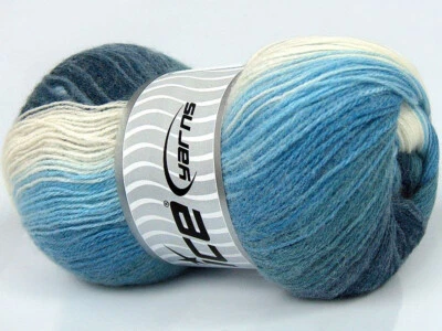 Lote de 4 hilos Angora Batik lana 4x100g/550m tonos azules crudos Foto 1 de 4