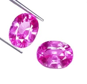 Par de gemas de zafiro de piedra preciosa sueltas certificadas de zafiro rosa natural 8-10 quilates WP16 - Imagen 1 de 12