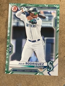 Julio Rodriguez 2021 Bowman #BP-86 Camo - Picture 1 of 2
