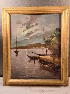 Ferdinand Duplain dipinto olio originale cornice oro firmato 12,5x10,5 - Foto 1 di 24