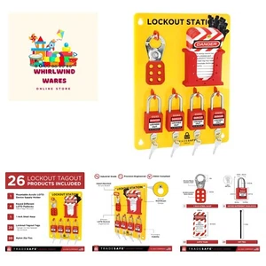 Lockout Tagout Station With LOTO Devices - Lock Out Tag Out Kit Board With 4 ... - Picture 1 of 10