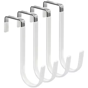 Over the Door Hooks, 4 Pack Hangers Hooks with Rubber Prevent Scratches Heavy Du - Picture 1 of 7