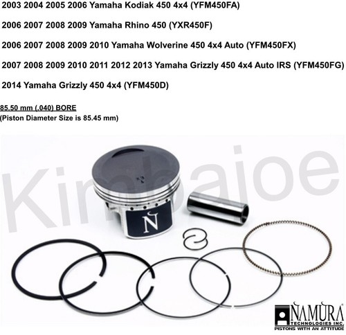 OEM Yamaha Rhino Kodiak Grizzly Wolverine 450 Cylinder Jug Piston Top End Kit eB