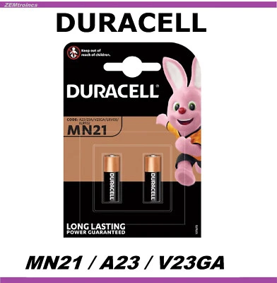 2x  DURACELL MN21 / A23 V23GA / 23A /security Battery / remote / Garagedoor 12v - Image 1 of 2