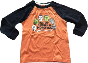 T-shirt maglietta Halloween bambino ragazzo manica lunga mostro mamma nuova 2T 24 mesi - Foto 1 di 2