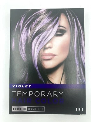 Peine de color de cabello temporal lavado violeta vintage tinte crema bruja de Halloween Foto 1 de 4