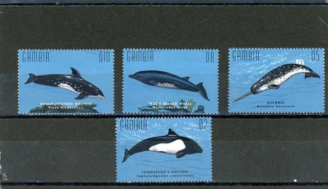Gambia 1995 Whales Scott# 1690-3 Mint LH Cover