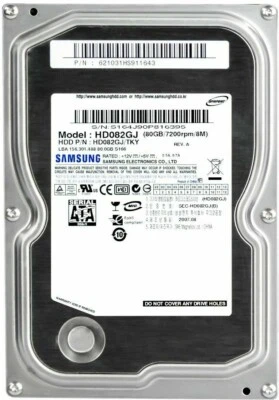 Hard Drive Samsung Spinpoint S166 HD082GJ 80GB 7200U/Min 8MB SATA II 3.5'' Inch - Image 1 of 3