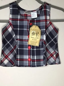 NWT Rachel's Girls Size 5 Top Vest Multicolor Plaid Button Front Sleeveless - Picture 1 of 12