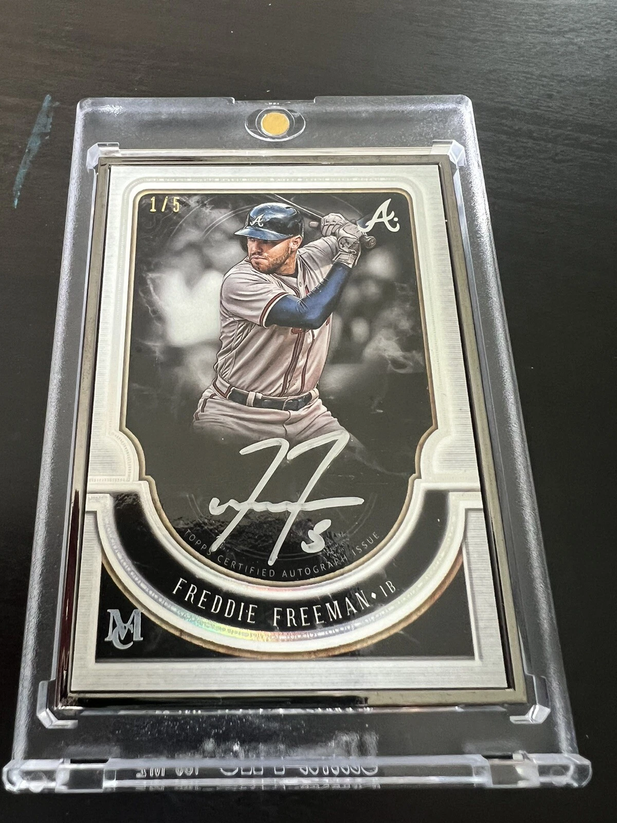 Freddie Freeman 2018 Topps Museum Collection Black Framed Auto 1/5