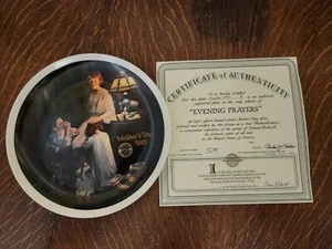 Norman Rockwell Muttertag 1990 Teller Abendgebete mit Echtheitszertifikat - Bild 1 von 3