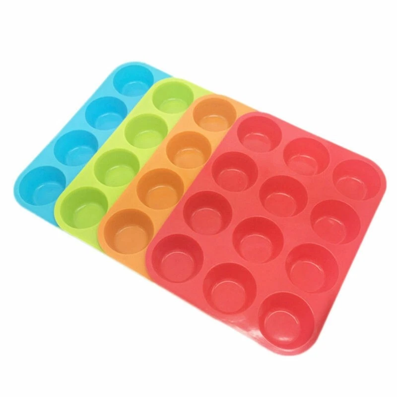 Silikon Muffin Pfanne Tablett Form Heim Backformen Nicht Klebend Backen 12 Tasse - Bild 1 von 1