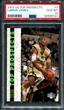2003 UD Top Prospects Lebron James #3 Rookie RC PSA 10