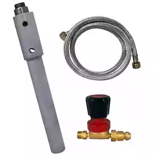 Propan Einzelbrenner mit Stahlgeflechtschlauch & verstellbarem 0-21 PSI Regler - Bild 1 von 7