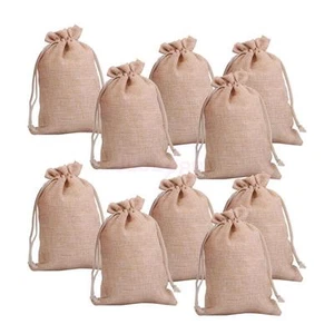 Lote de 25 50 100 Boda Hesse Arpillera Yute Favor Bolsas de Regalo Bolsa con Cordón - Imagen 1 de 1
