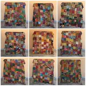 Colcha reversible india Kantha manta rally tiro reversible ropa de cama - Imagen 1 de 19